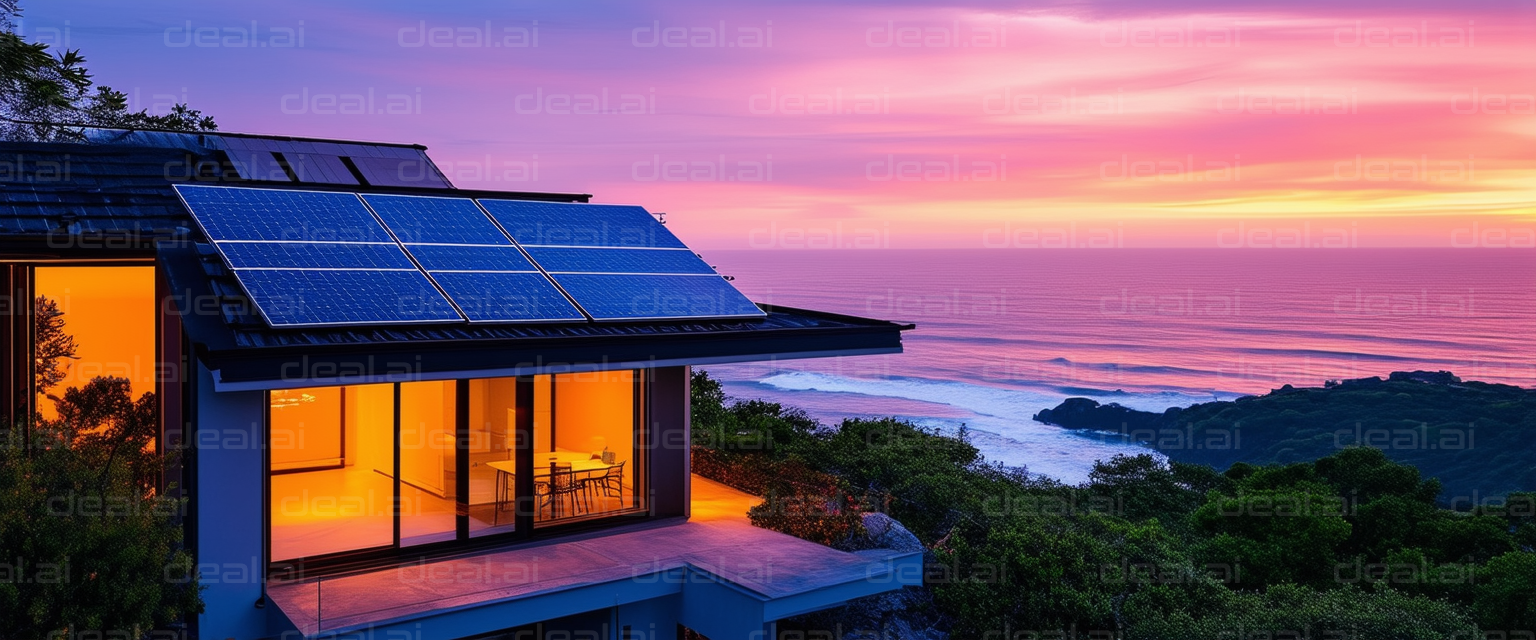 Solar-Powered Cliffside Sunset View