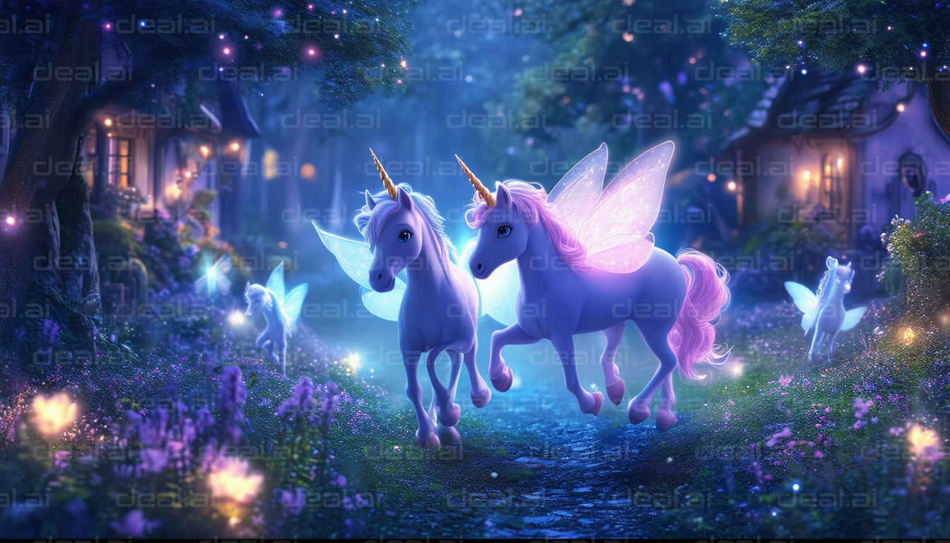 Magical Unicorns in Enchanted Forest