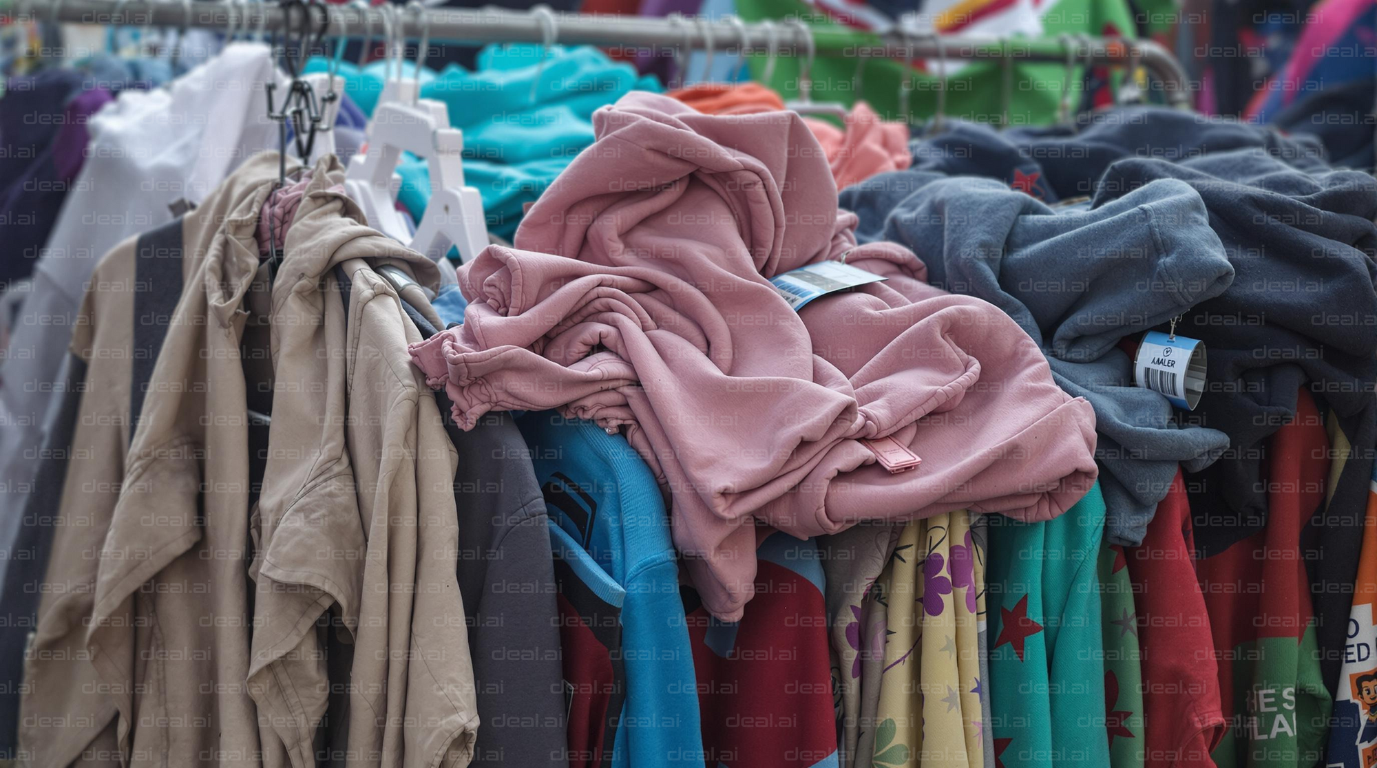Colorful Clothes Rack Display