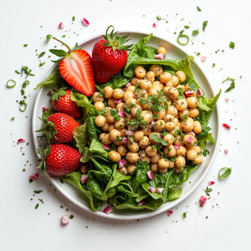 Chickpea Salad with Fresh Strawberries
