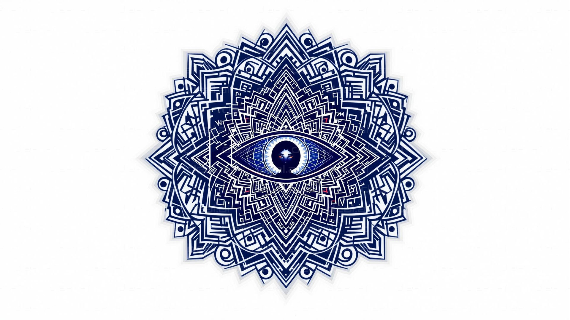 "Geometric Eye Mandala Design"