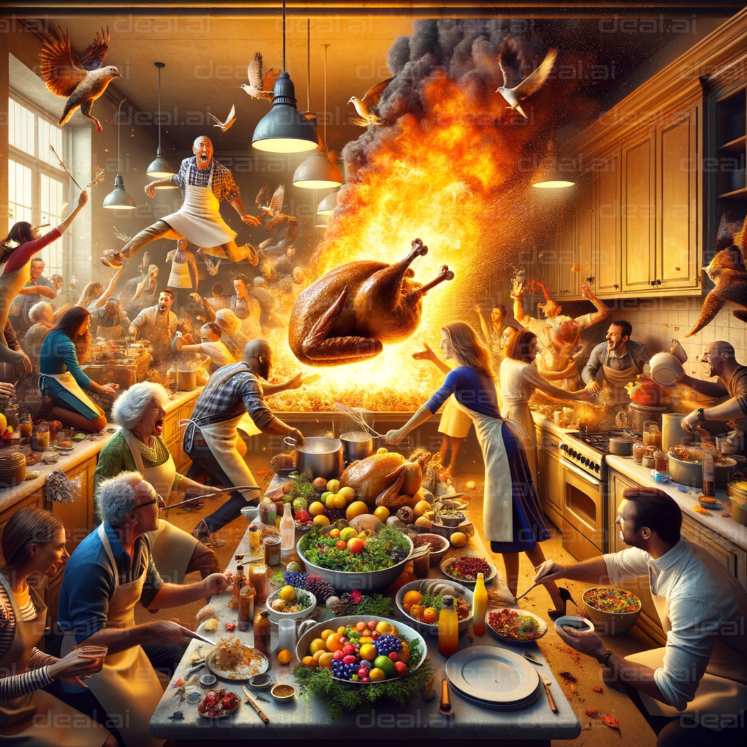 "Chaotic Thanksgiving Feast"