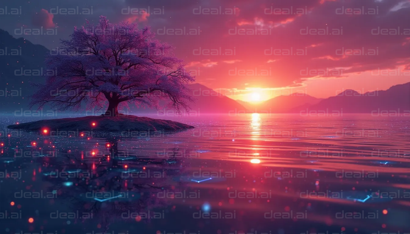 "Enchanted Sunset by the Tree"