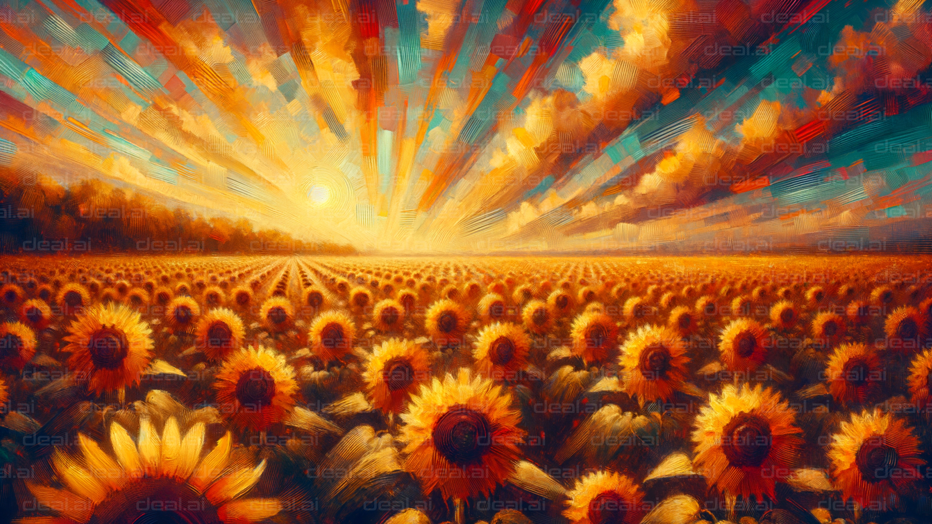 "Radiant Sunflower Sunrise"