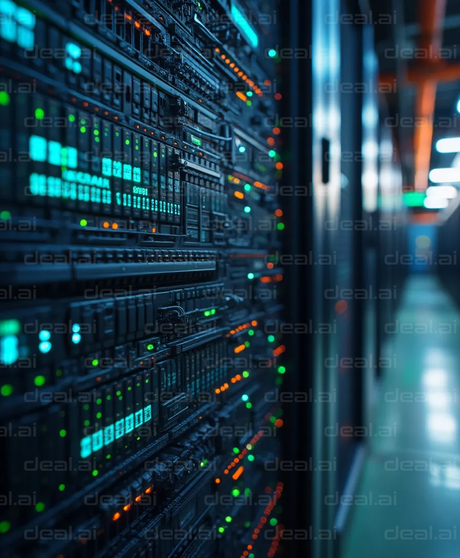 Glowing Data Center Servers