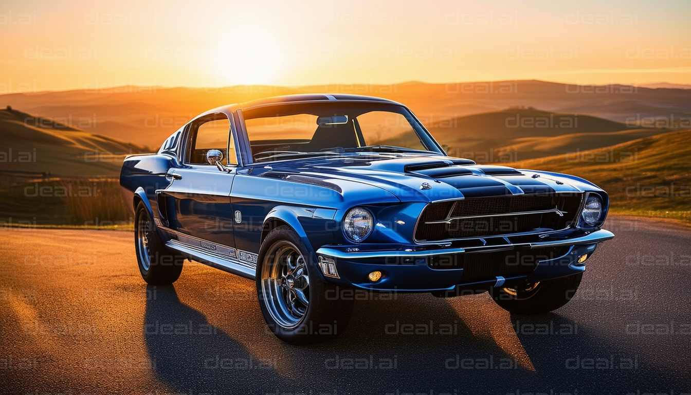 Classic Mustang at Sunset