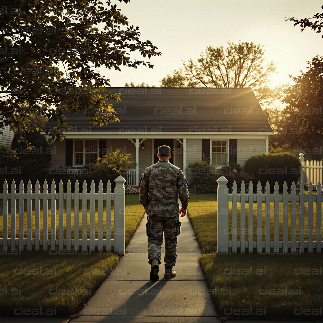 Soldier's Homecoming at Sunset