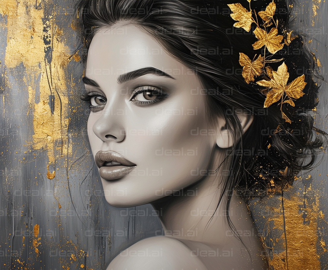 Golden Elegance in Portrait Art