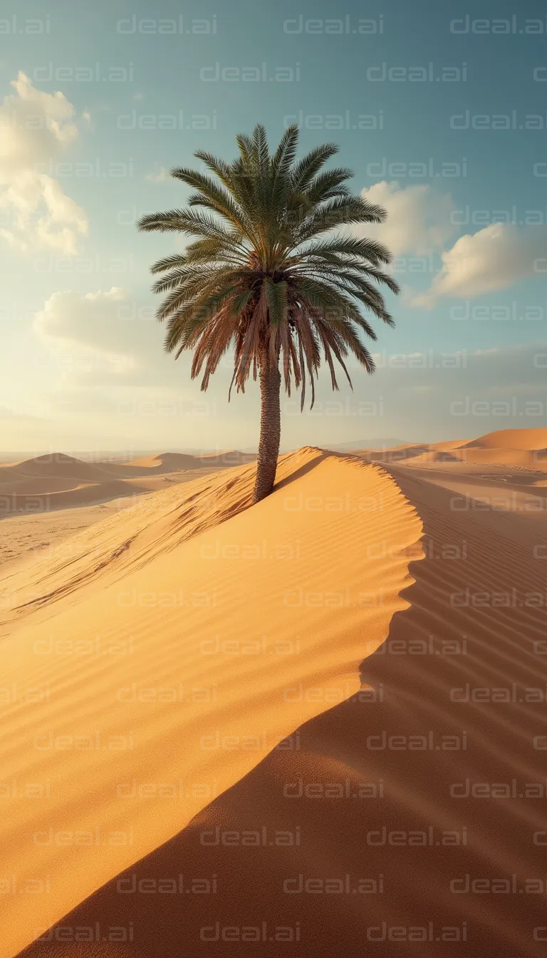 Lone Palm in the Desert Dunes