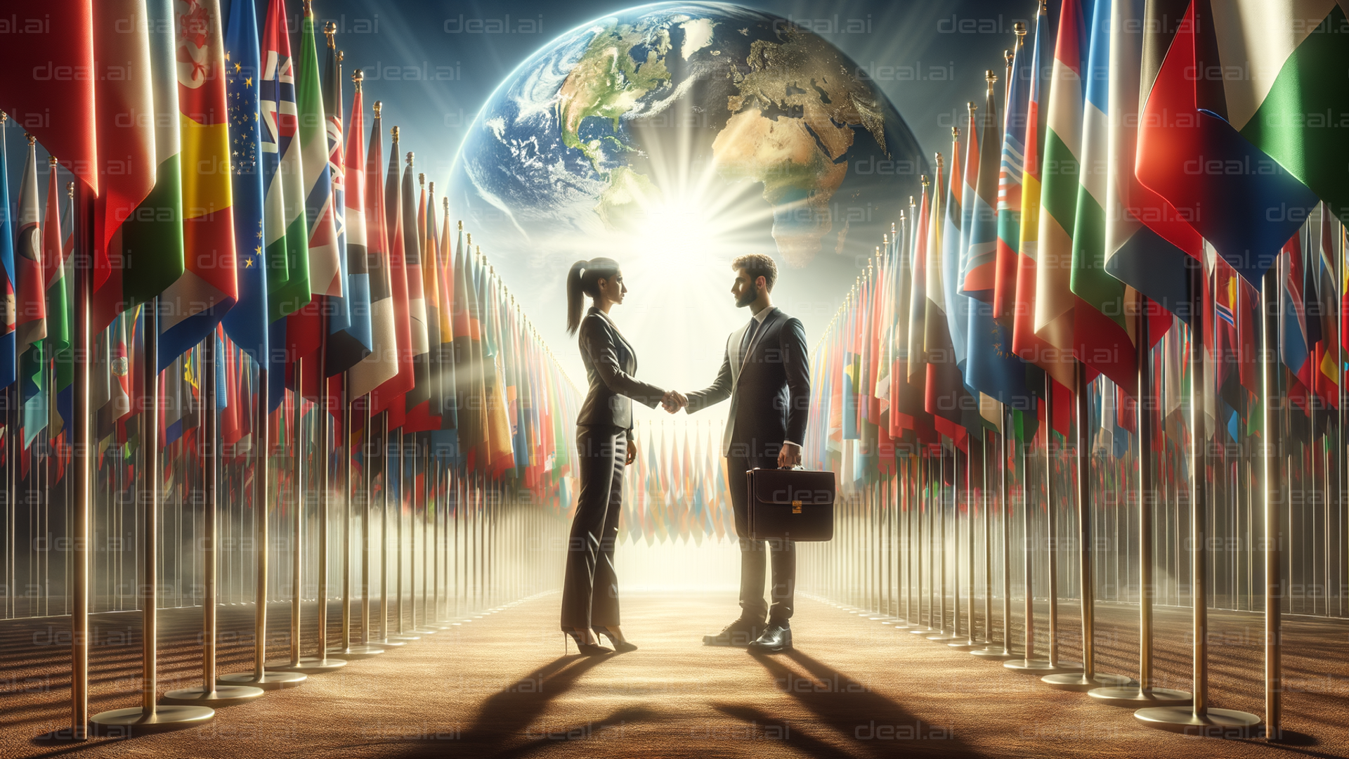 "Global Unity: A Handshake of Nations"