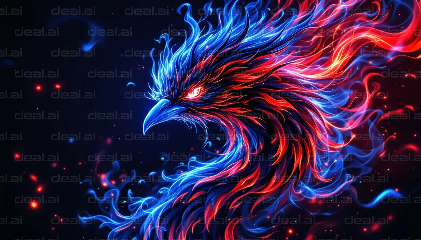 Fiery Blue Phoenix Artistry
