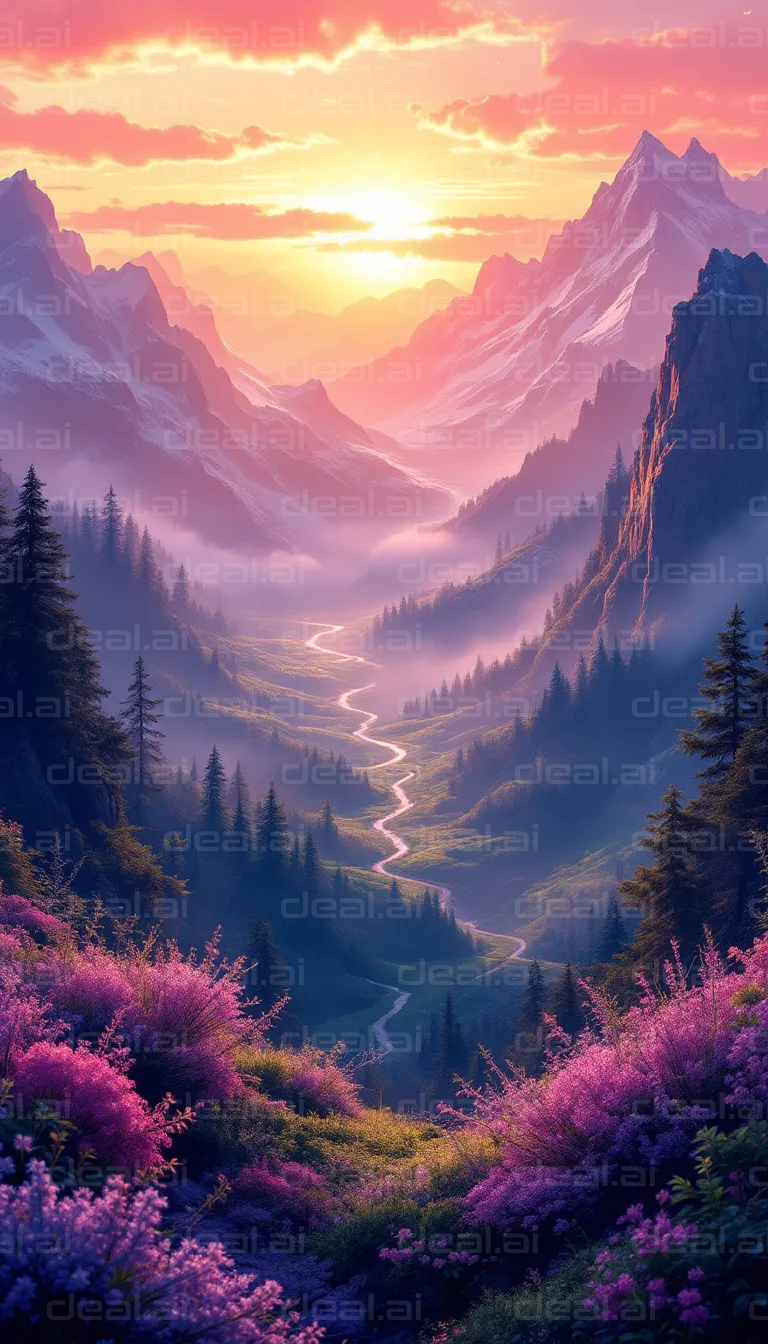 Majestic Mountain Sunrise Scene