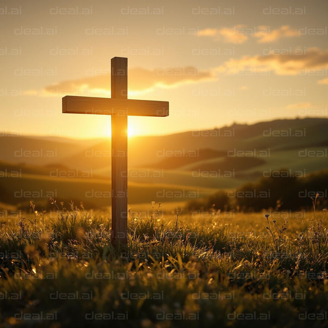 Sunset Behind the Cross