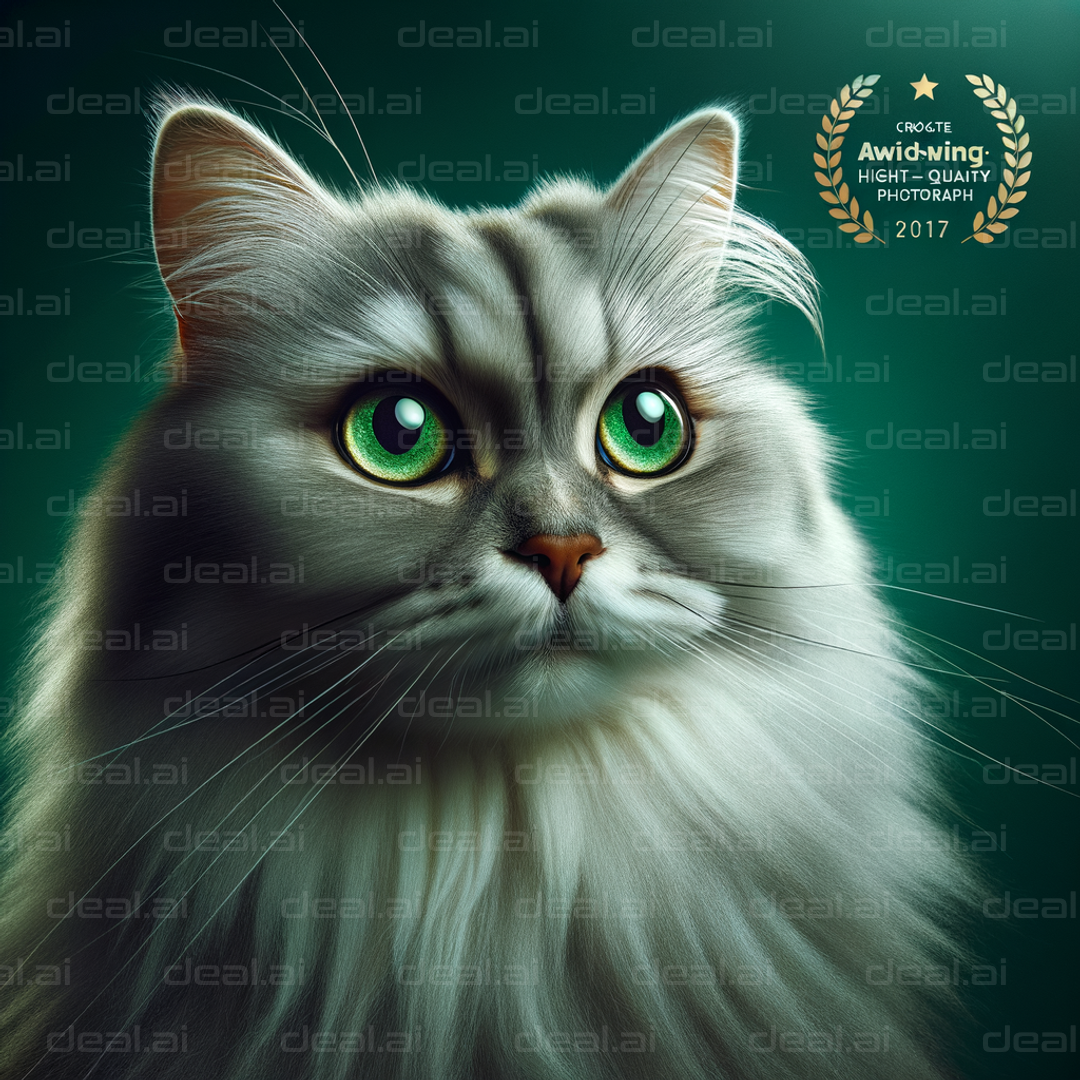 "Majestic Cat with Green Eyes"