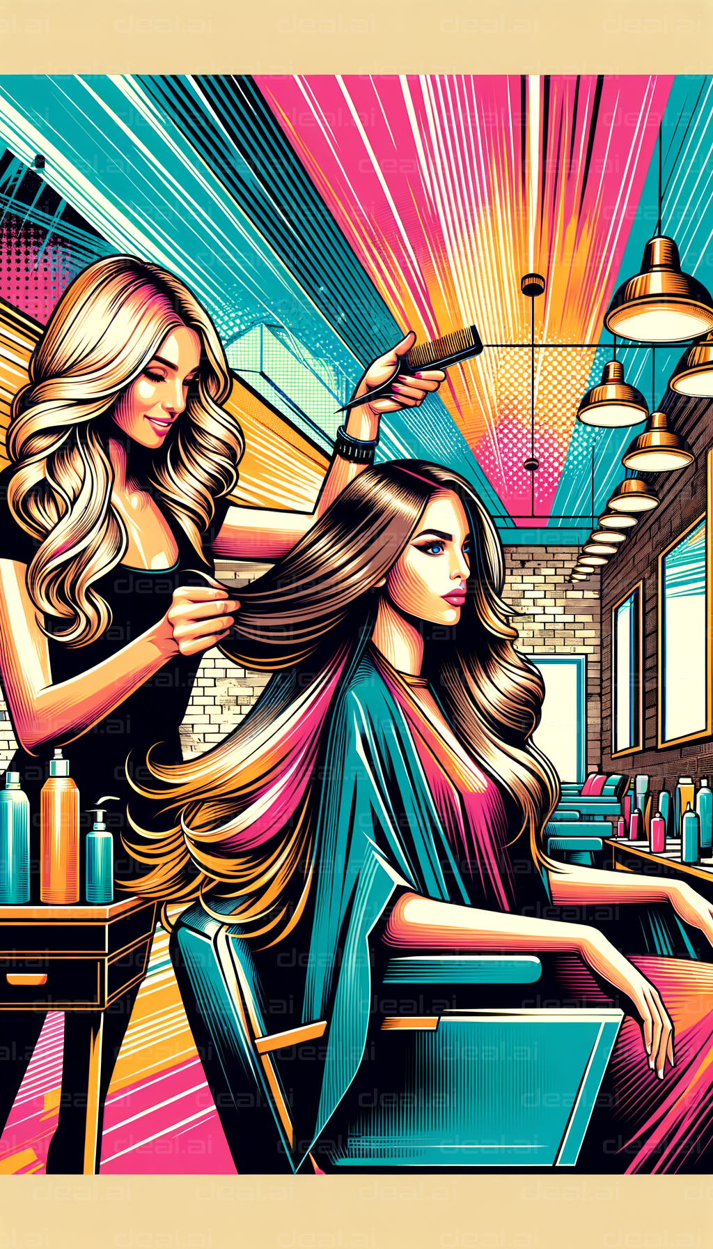 Vibrant Salon Hair Styling Session