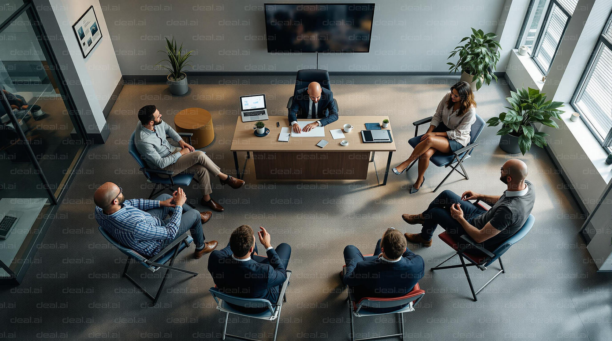 Business Meeting from Above