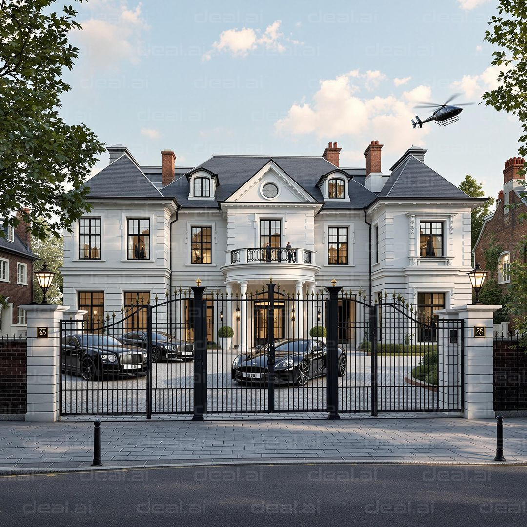 Grand Mansion with Luxury Cars