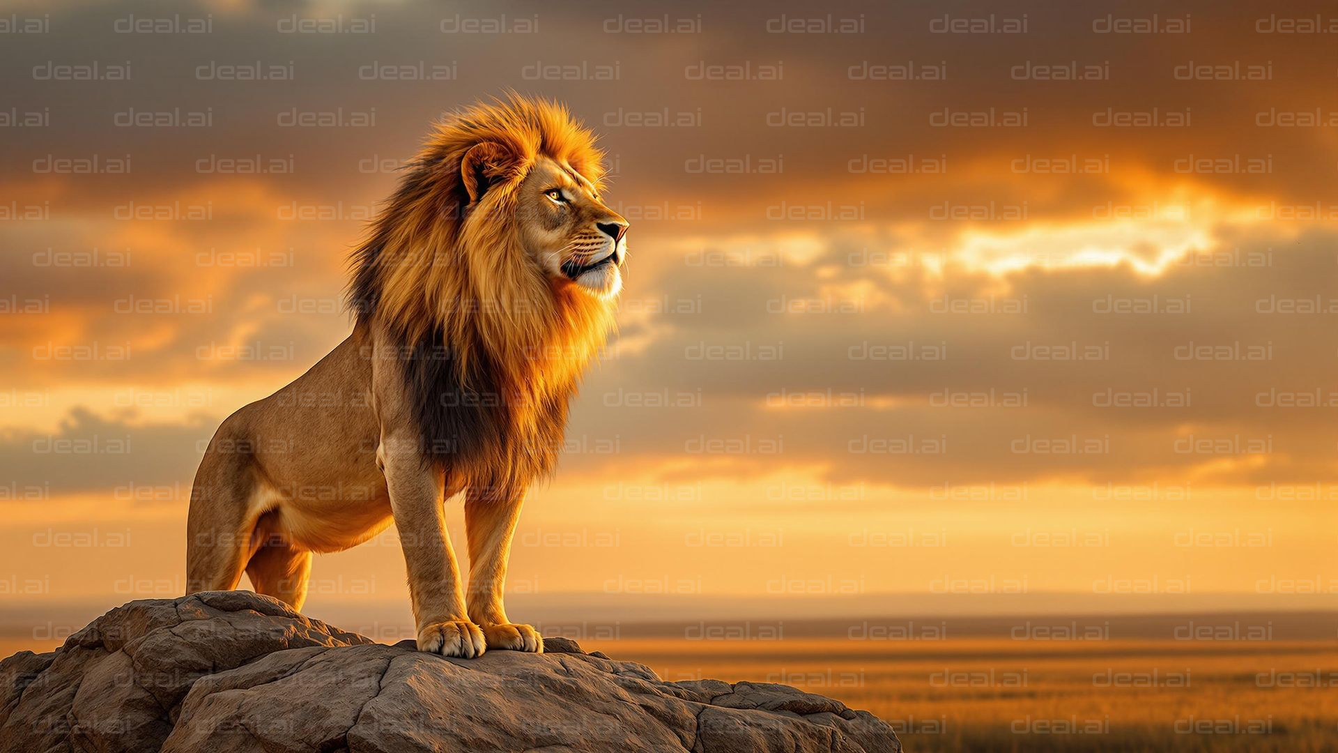 Majestic Lion at Sunrise