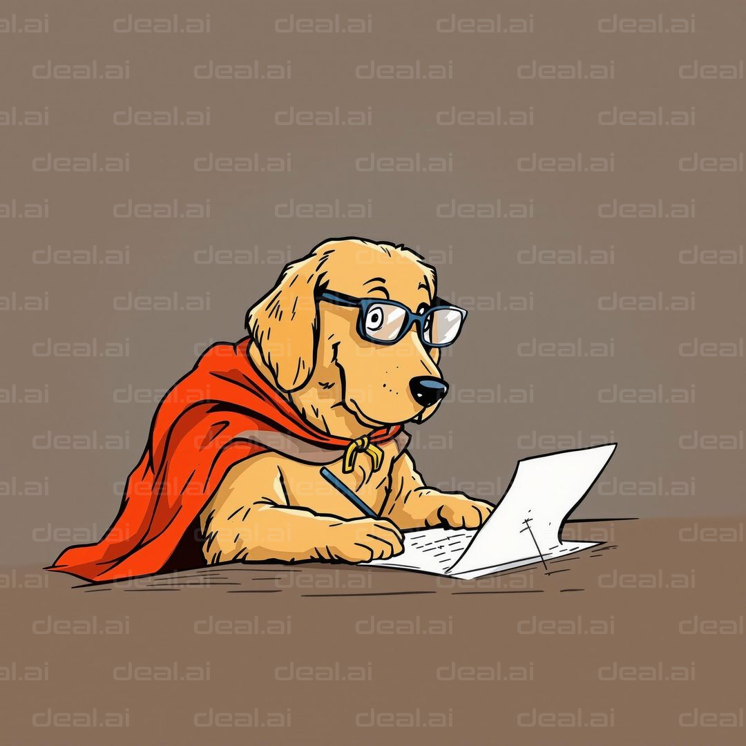 "Super Dog Writer in Action"