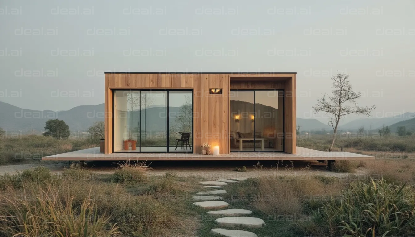 "Modern Minimalist Cabin Retreat"