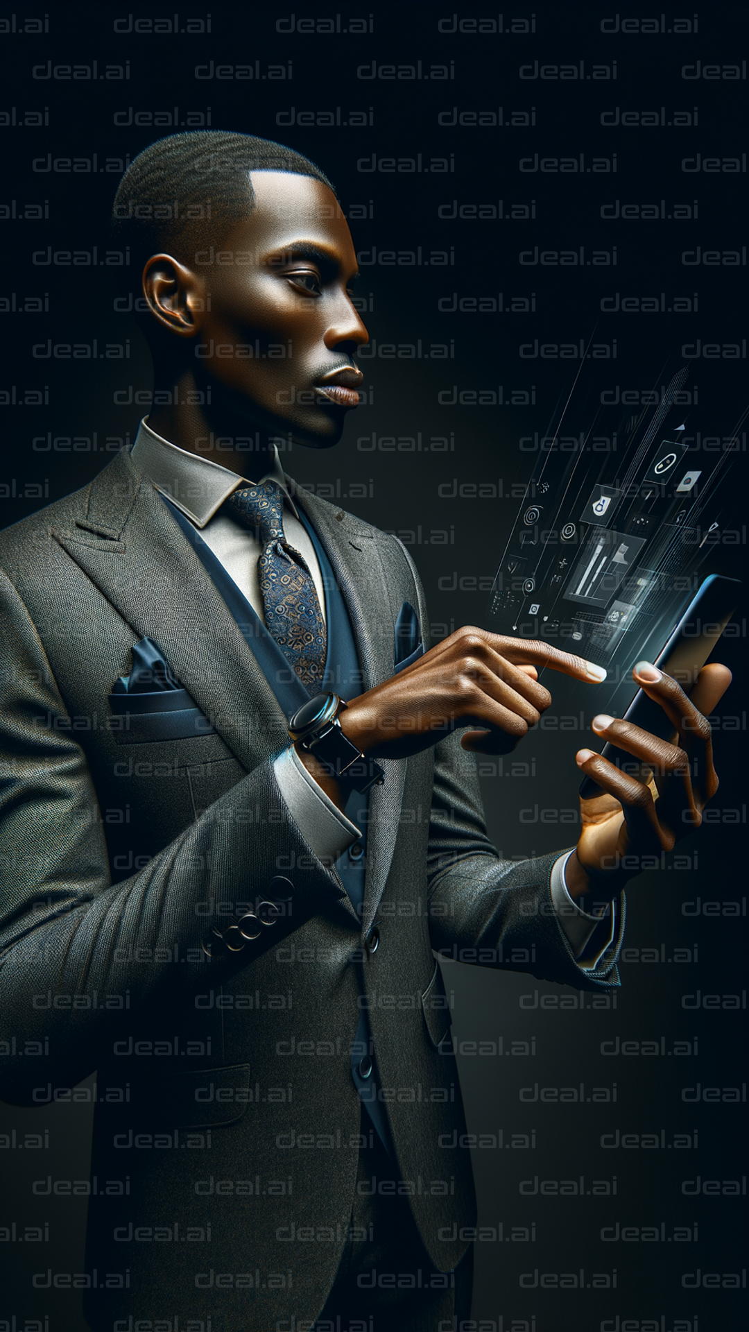 Digital Businessman’s Touch Interface