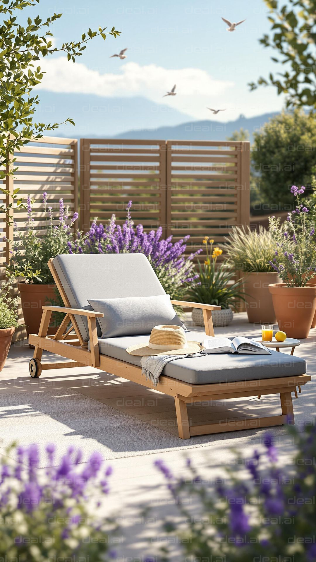 Sunny Patio Retreat with Lounger