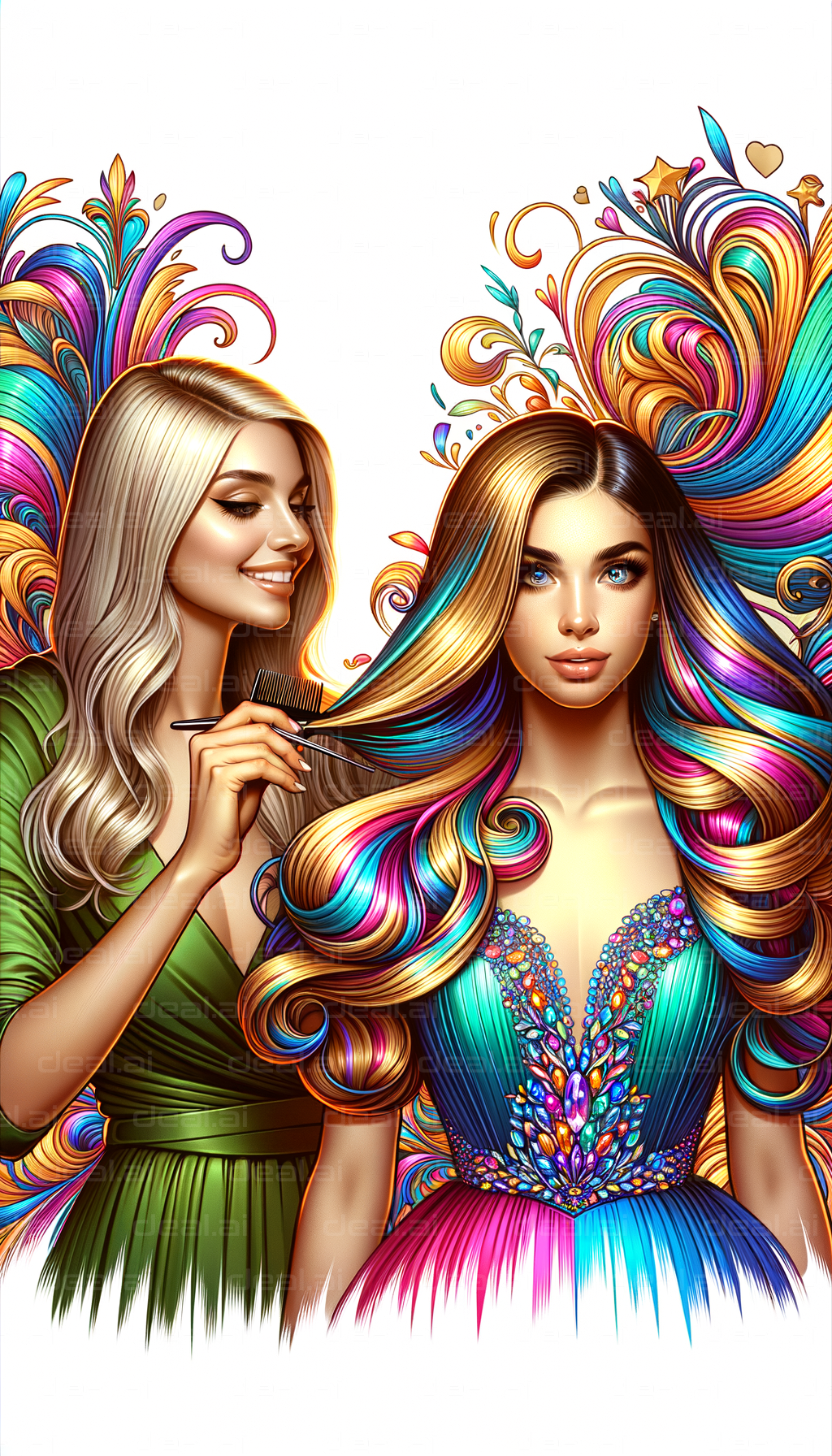 Vibrant Hair Design Illustration