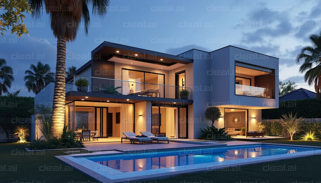 Modern Villa at Dusk