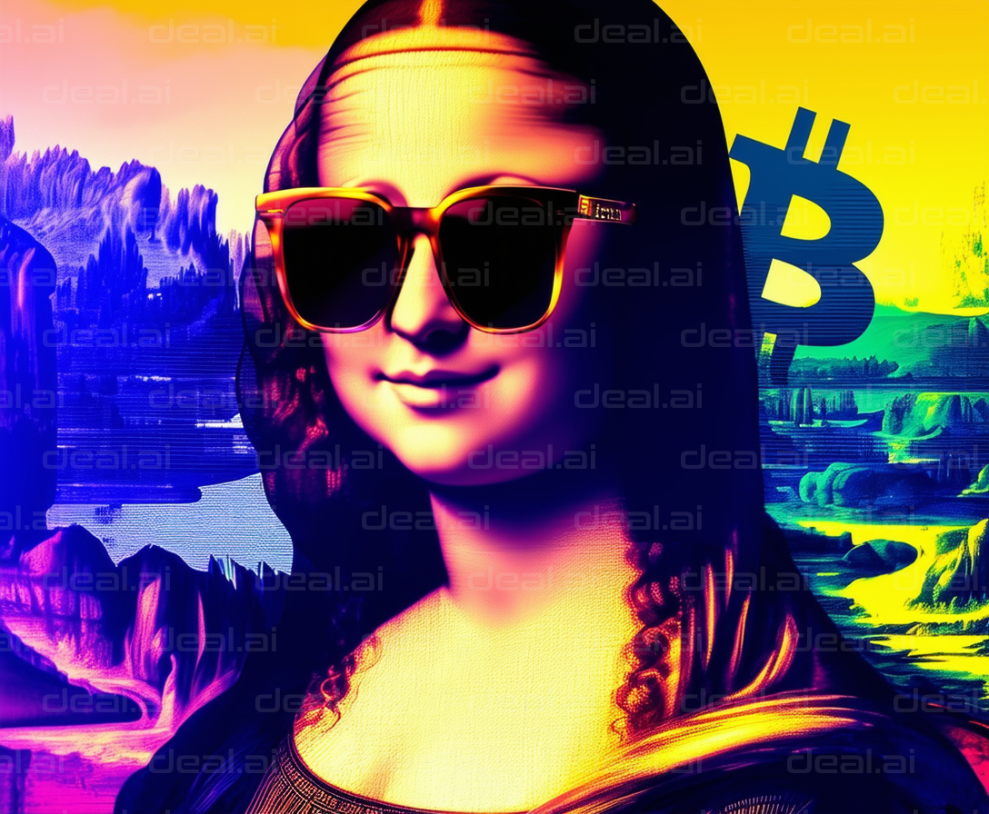 "Mona Lisa with Sunglasses and Bitcoin"