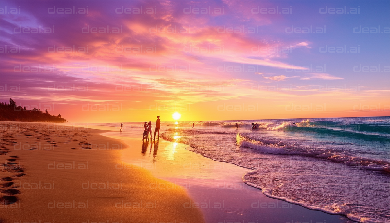 "Sunset Stroll on the Beach"