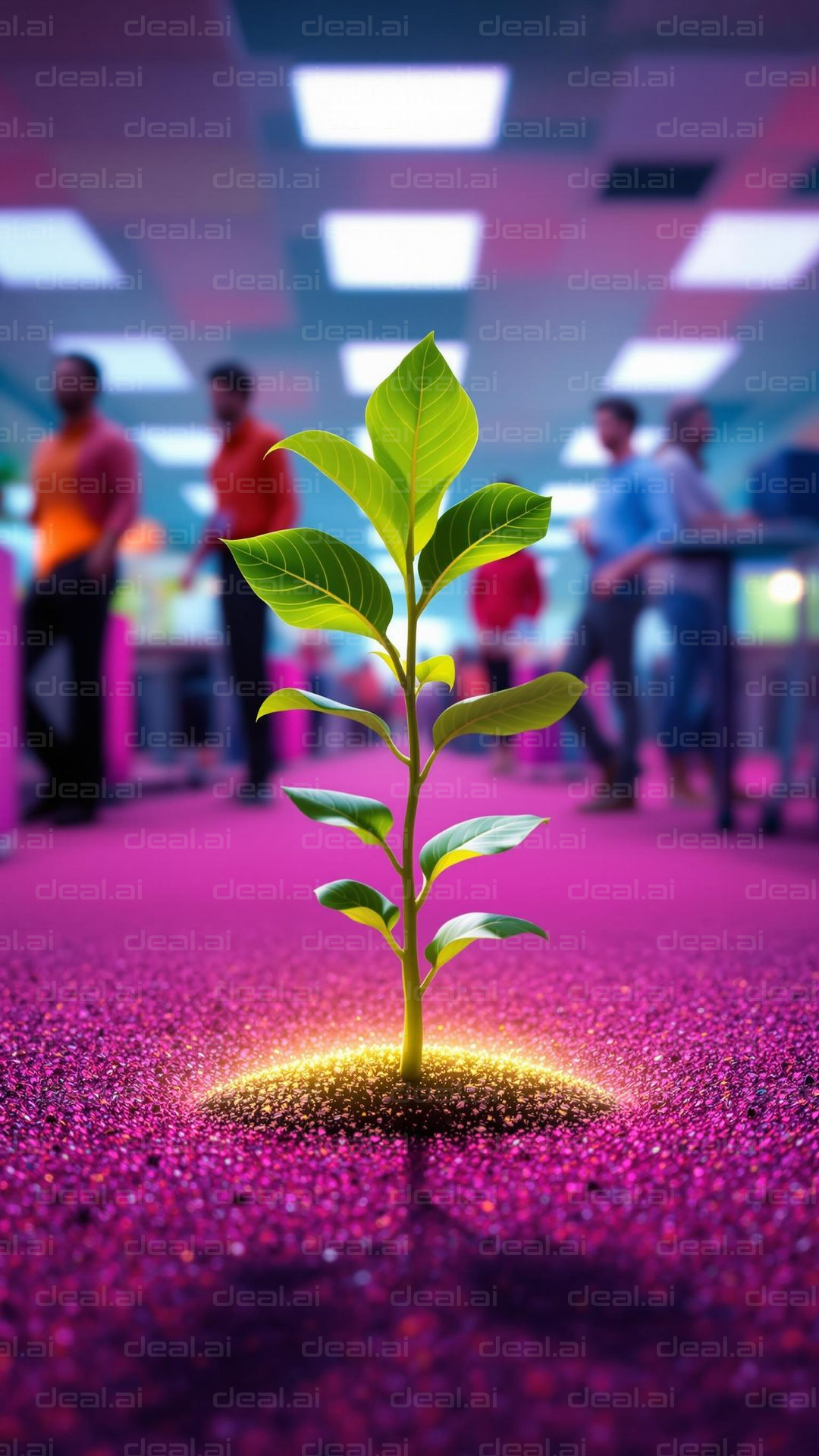 "Growth in Neon Dreams"