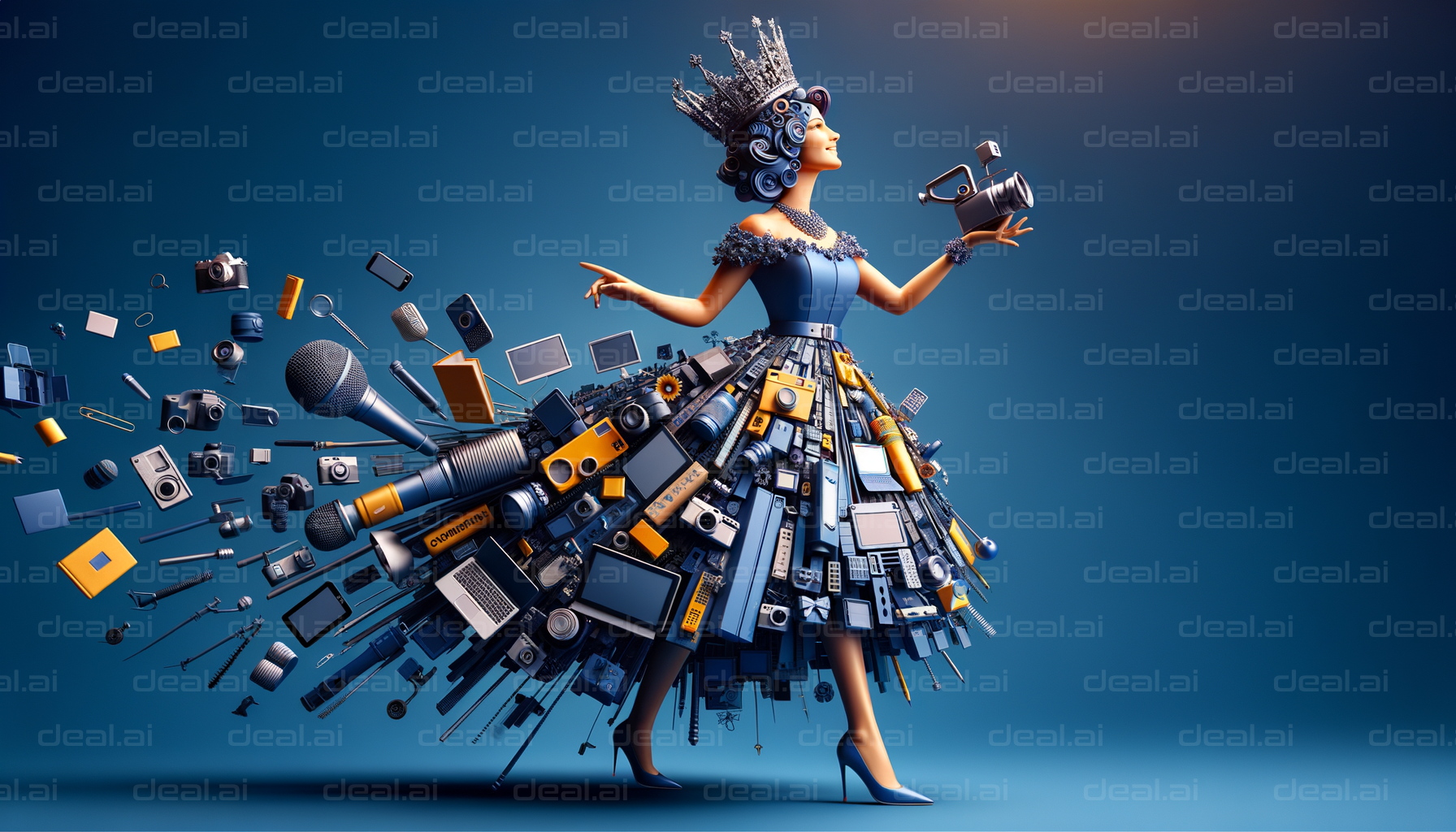 "Media Queen: A Dress of Gadgets"