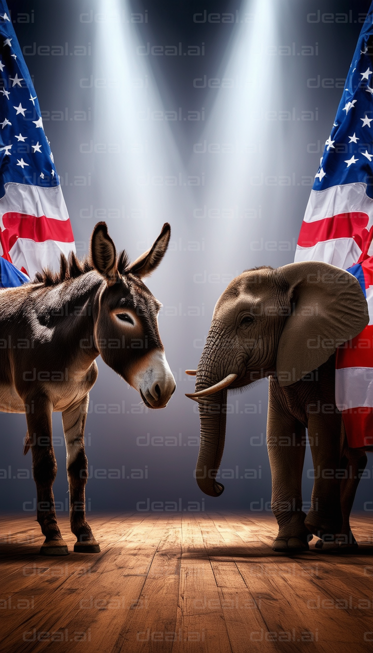 "Political Animals: Donkey & Elephant"