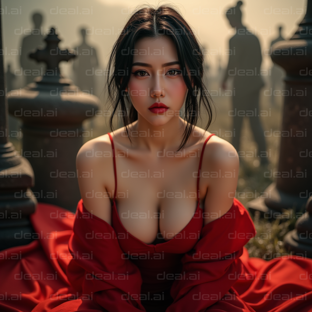 Mysterious Elegance in Red