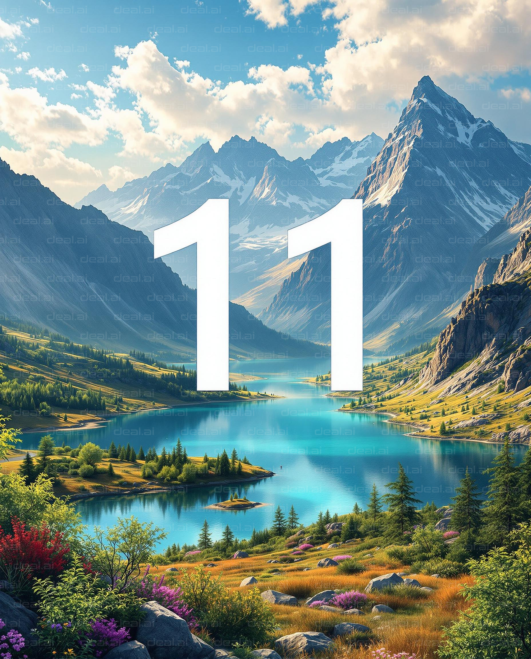 Mountain Serenity with Number 11