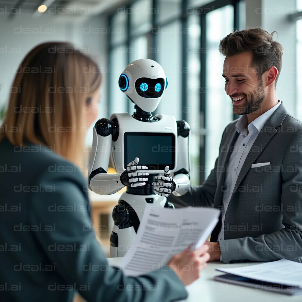Business Meeting with AI Robot