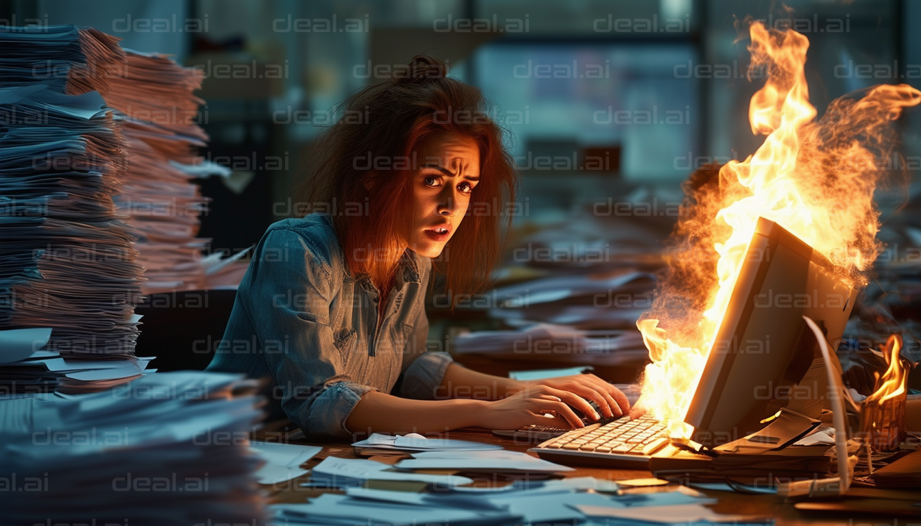 Office Computer Catches on Fire