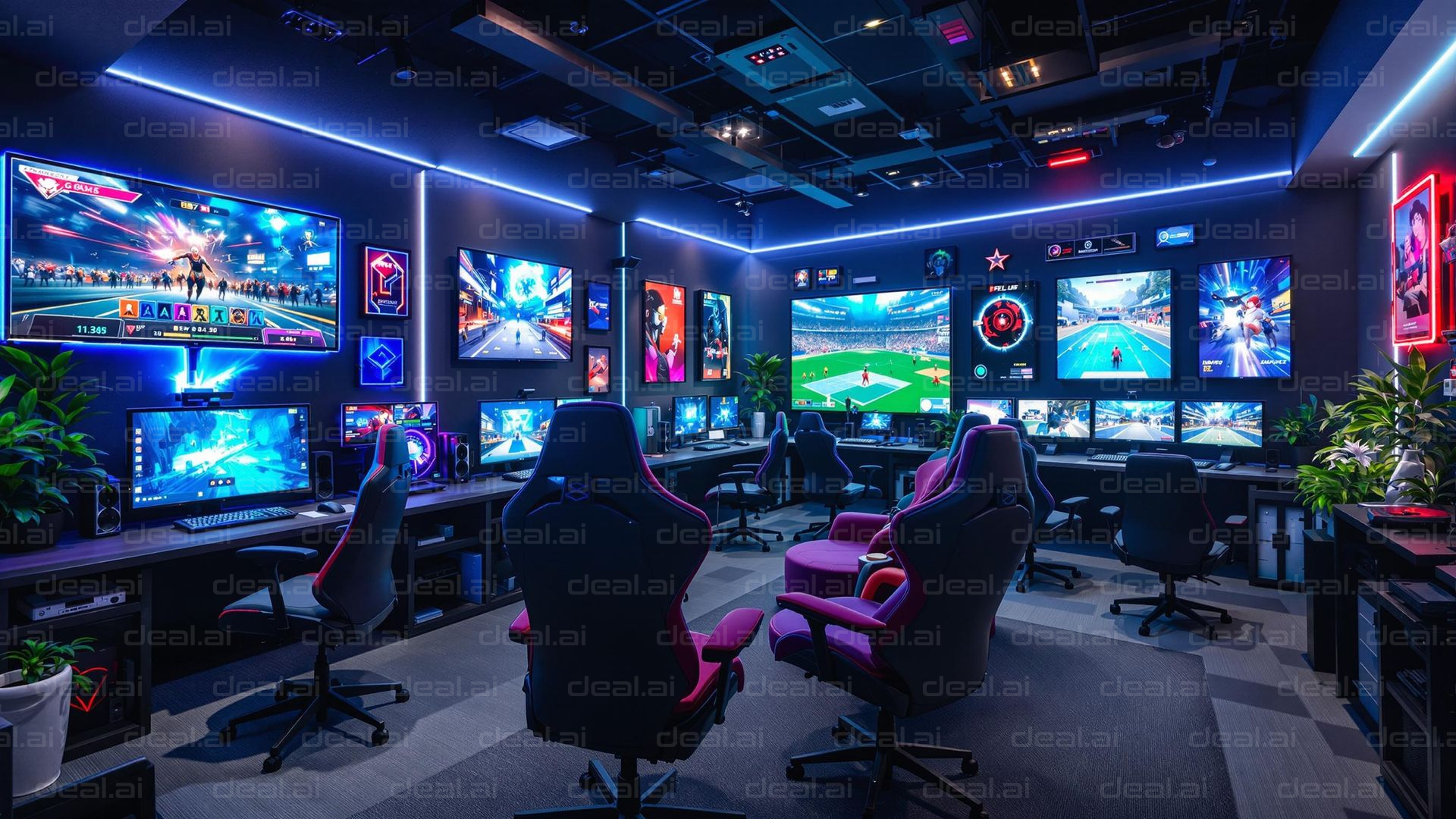 Futuristic Gaming Command Center