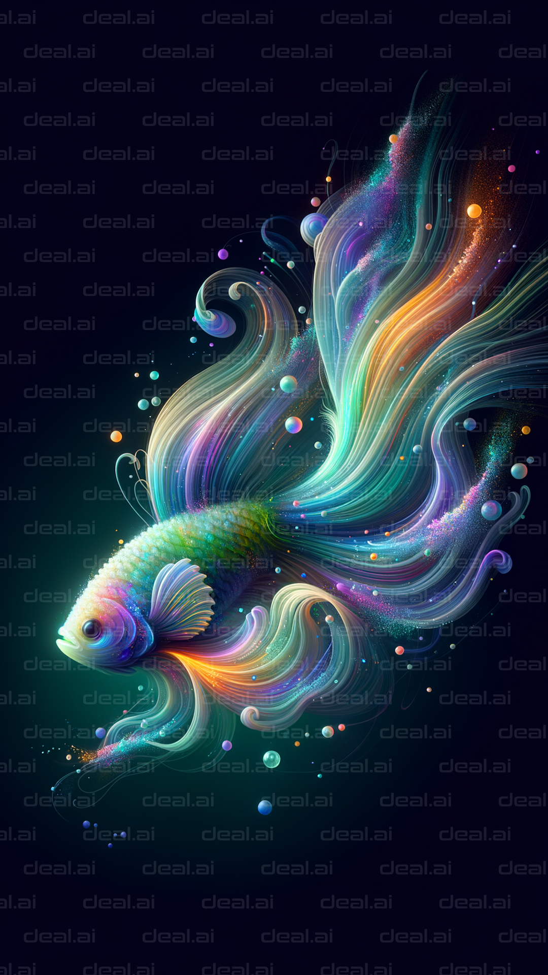 Colorful Betta Fish Artwork