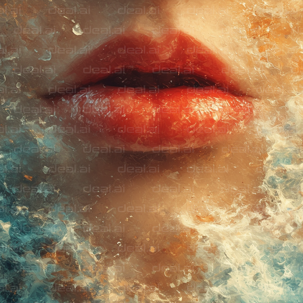 "Frozen In Time: Abstract Red Lips"