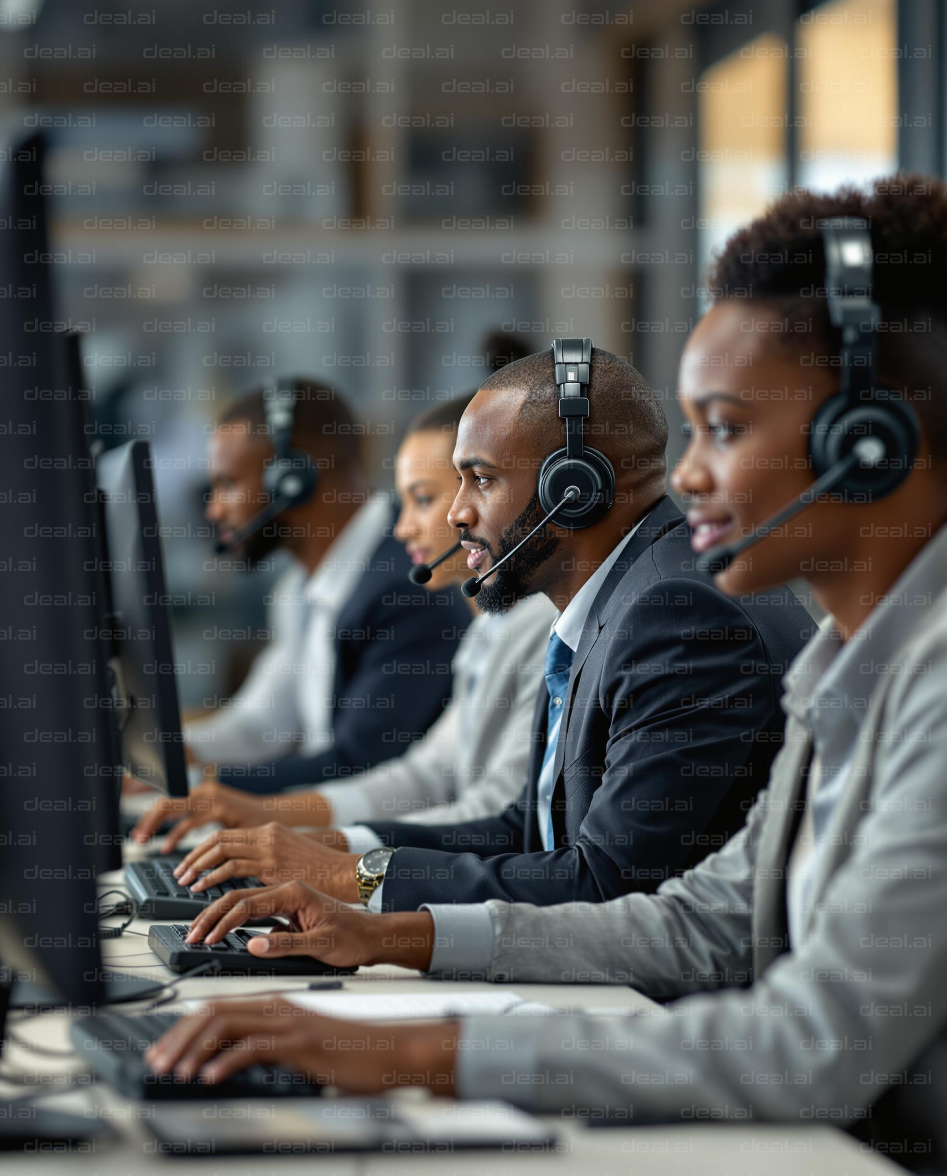 Call Center Team in Action