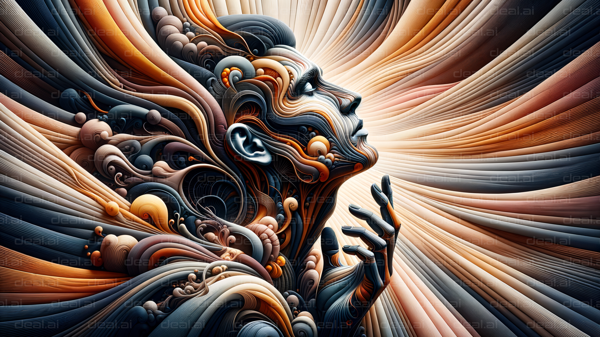 Surreal Vibrant Whirlwind Portrait