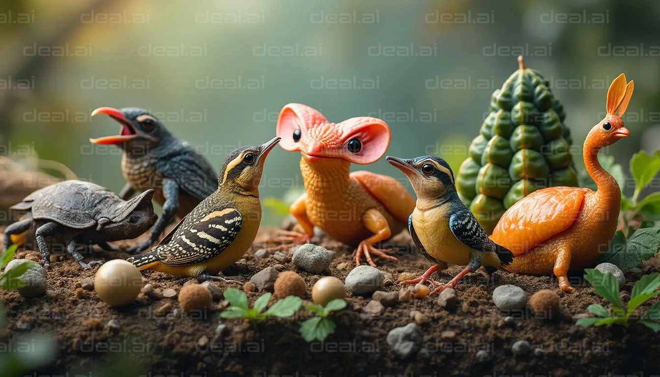 "Charming Creature Figurines Gathering"