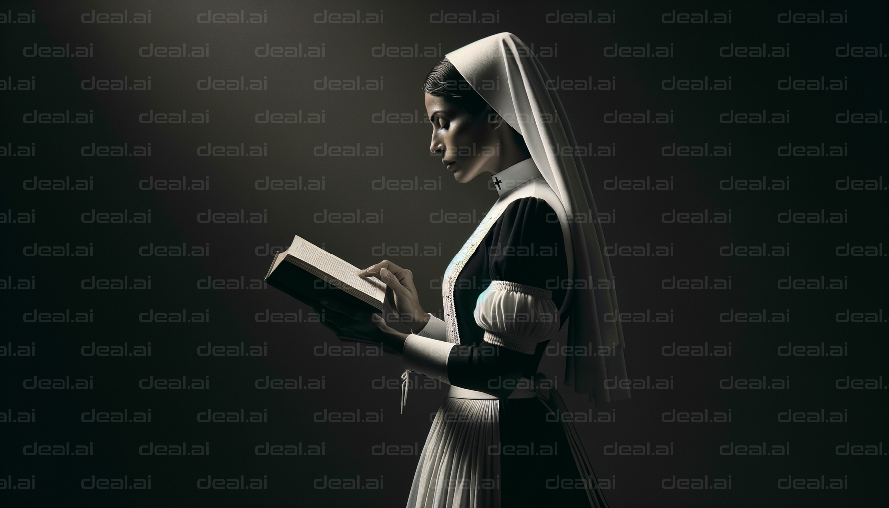 Nurse Reading a Book in Soft Light