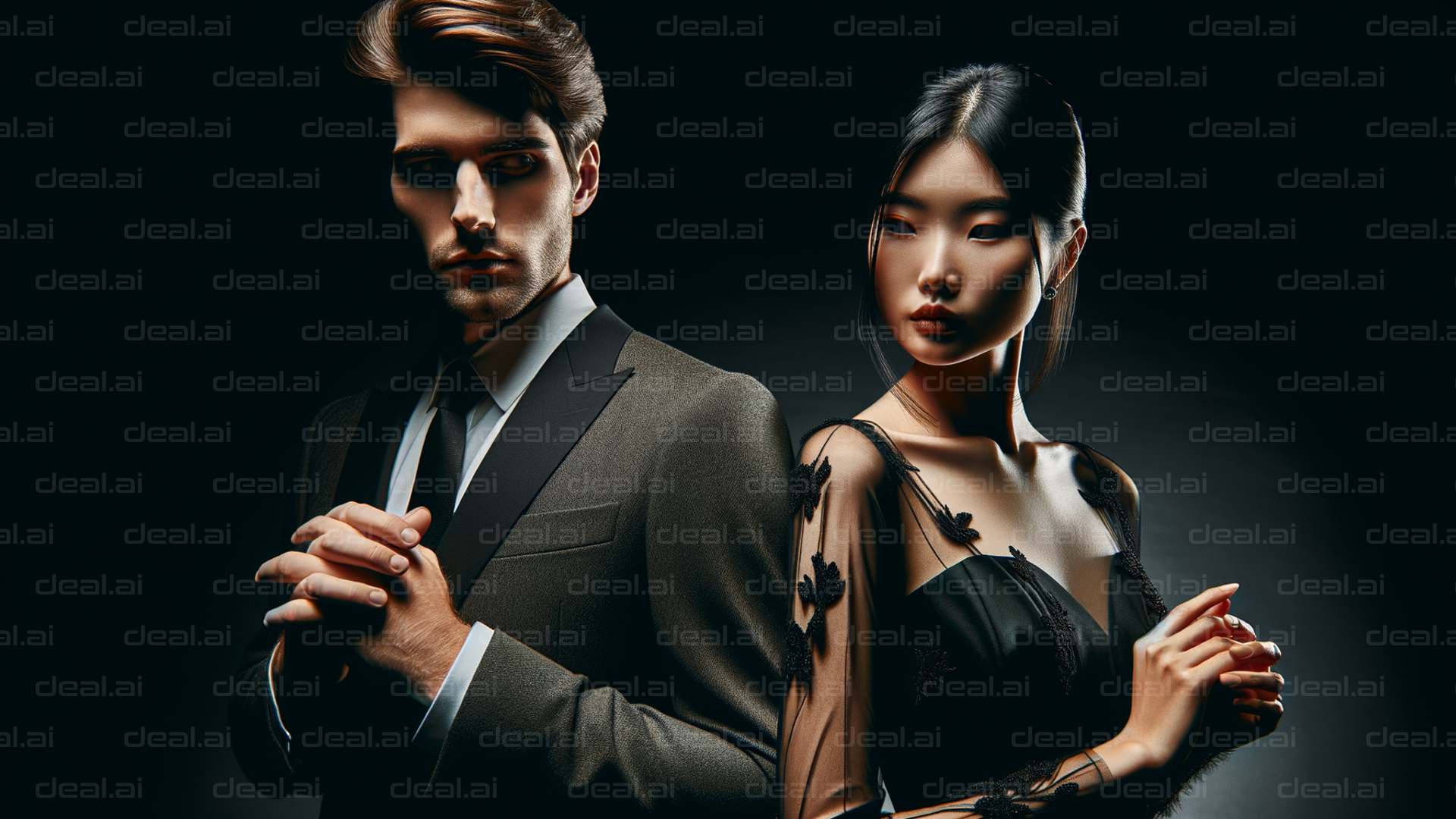 "Elegant Duo in Formal Attire"