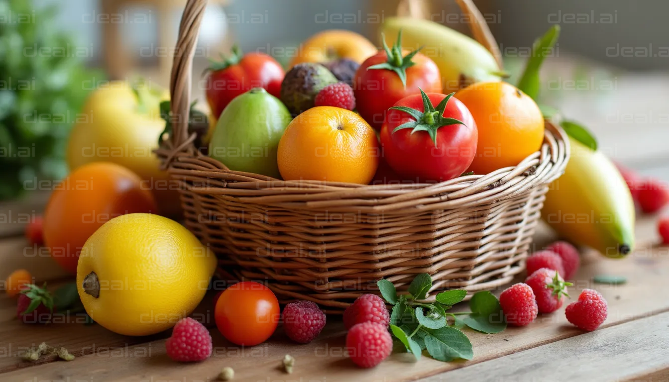 Colorful Fruit Basket Display
