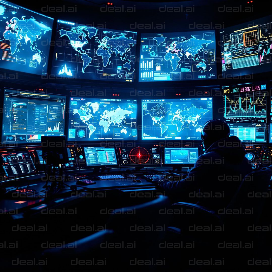 High-Tech Command Center Monitors