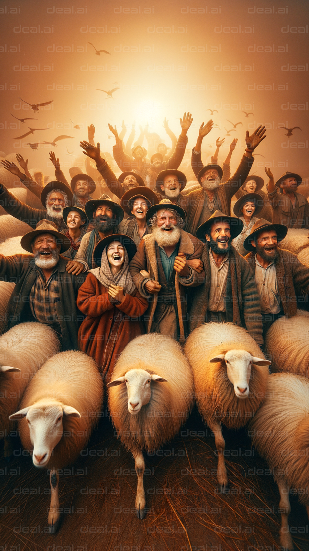 Joyful Shepherds at Sunrise