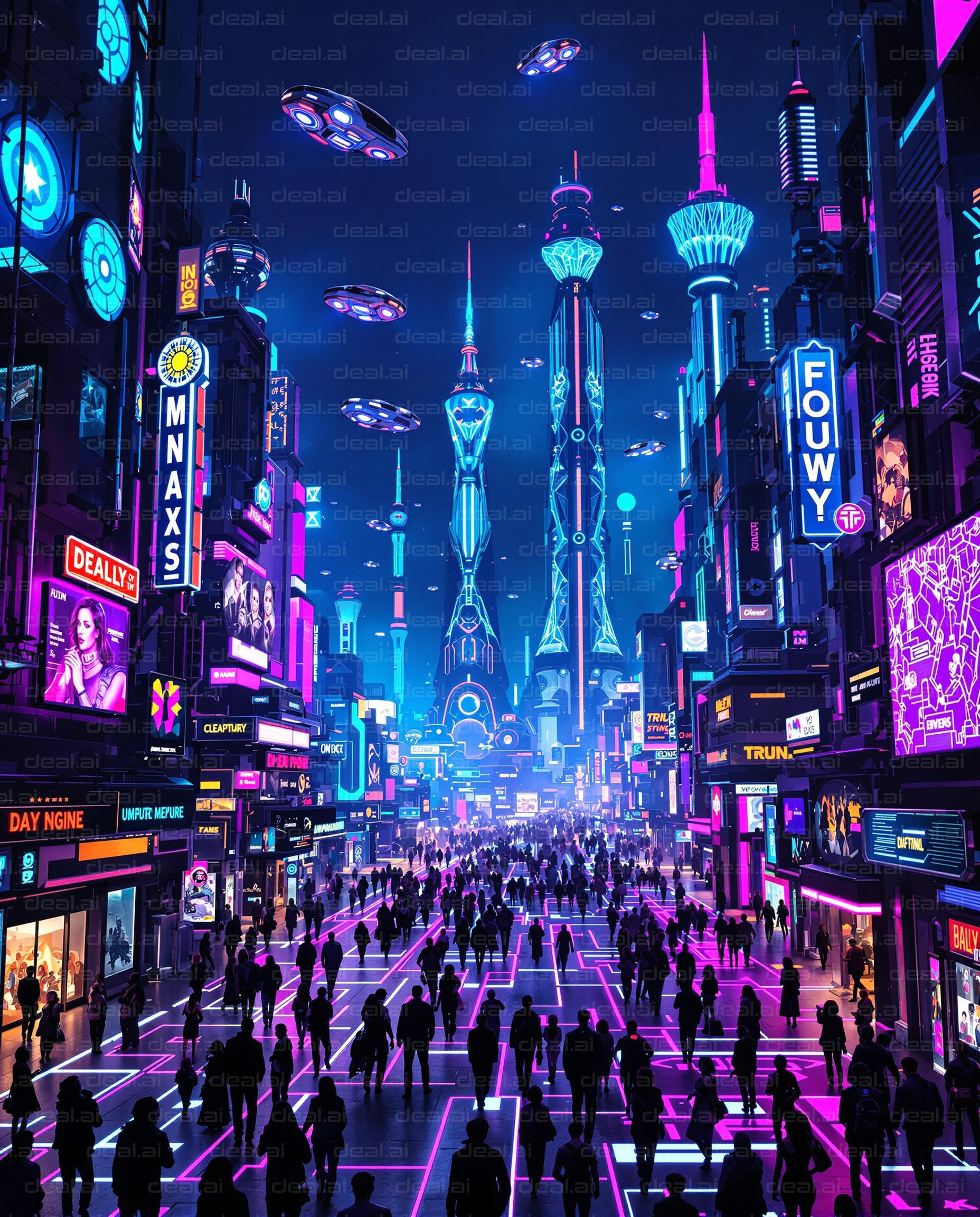 Neon City: Futuristic Streets Alive