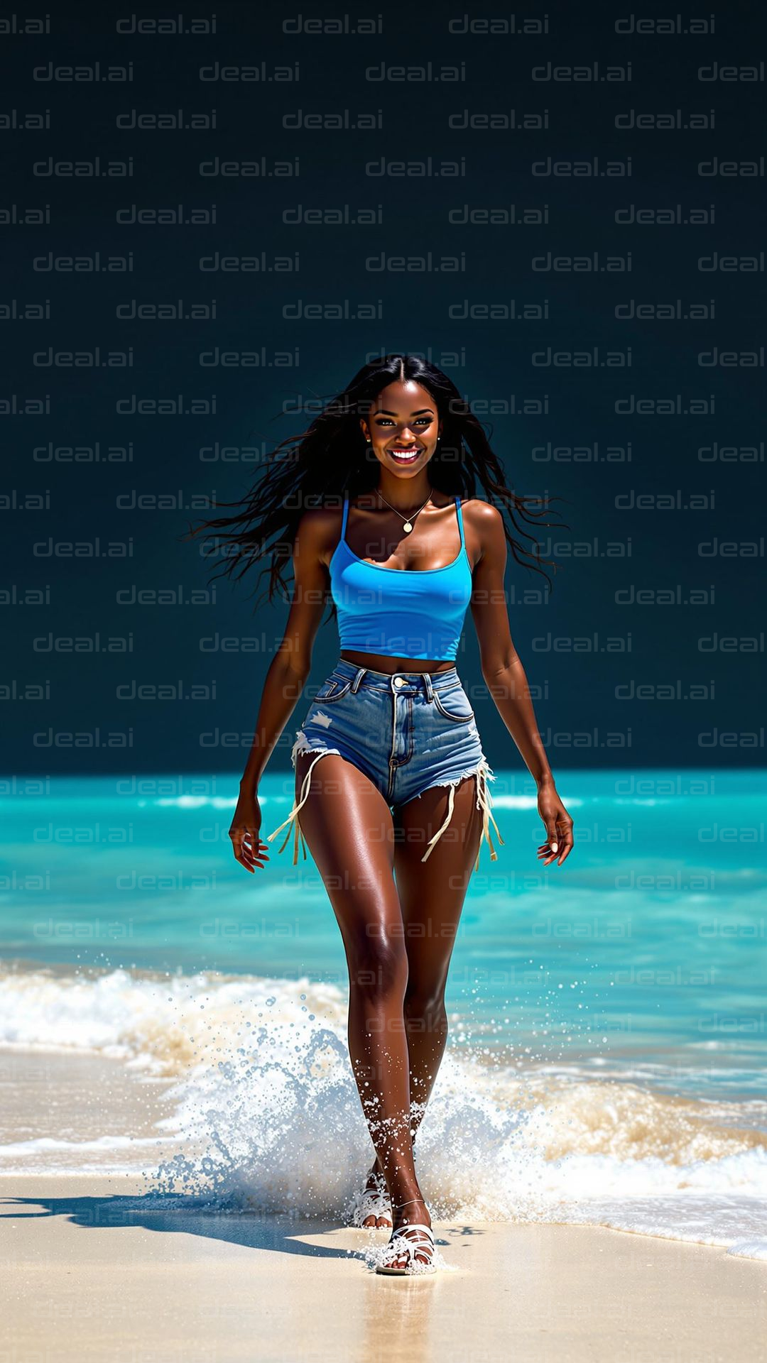 Beach Stroll Under the Sun